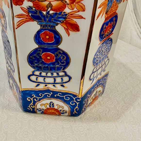 MR19-LARGE Vintage Chinoiserie Imari Style Ginger/Temple Jar - Picture 7 of 9